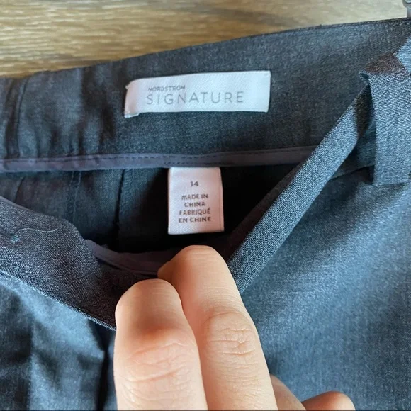 Nordstrom Signature Charcoal wool pants NWT - Picture 6 of 8